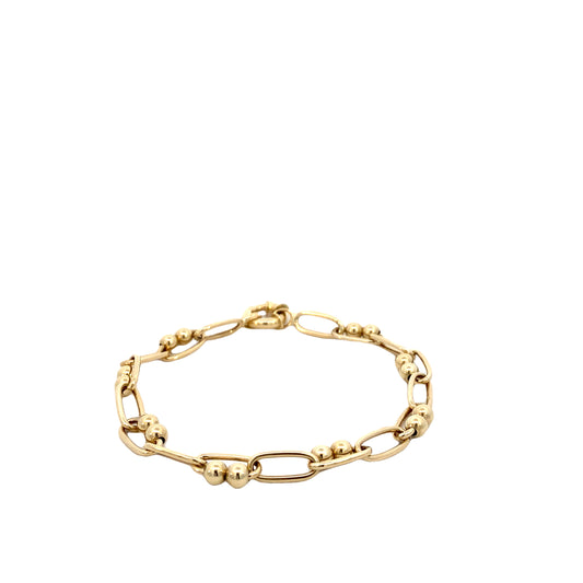 14K Gold Double Dots Links Bracelet | Luby Gold Collection | Luby 