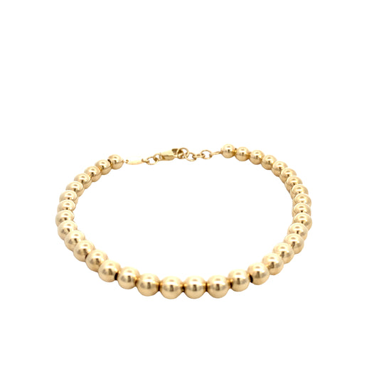 14K Gold 5mm Beads Bracelet | Luby Gold Collection | Luby 