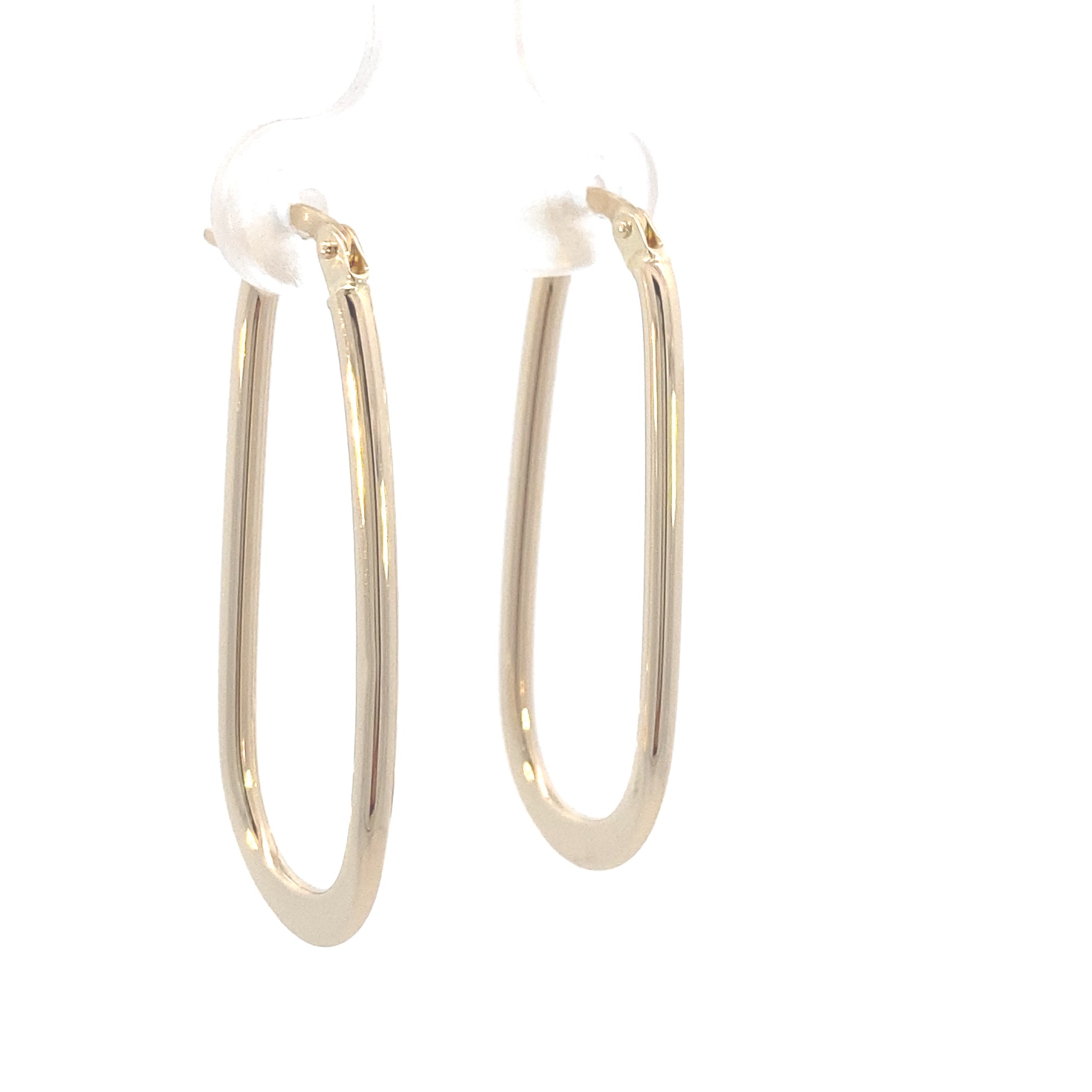 14K Gold Long Oval Earrings Hoops | Luby Gold Collection | Luby 