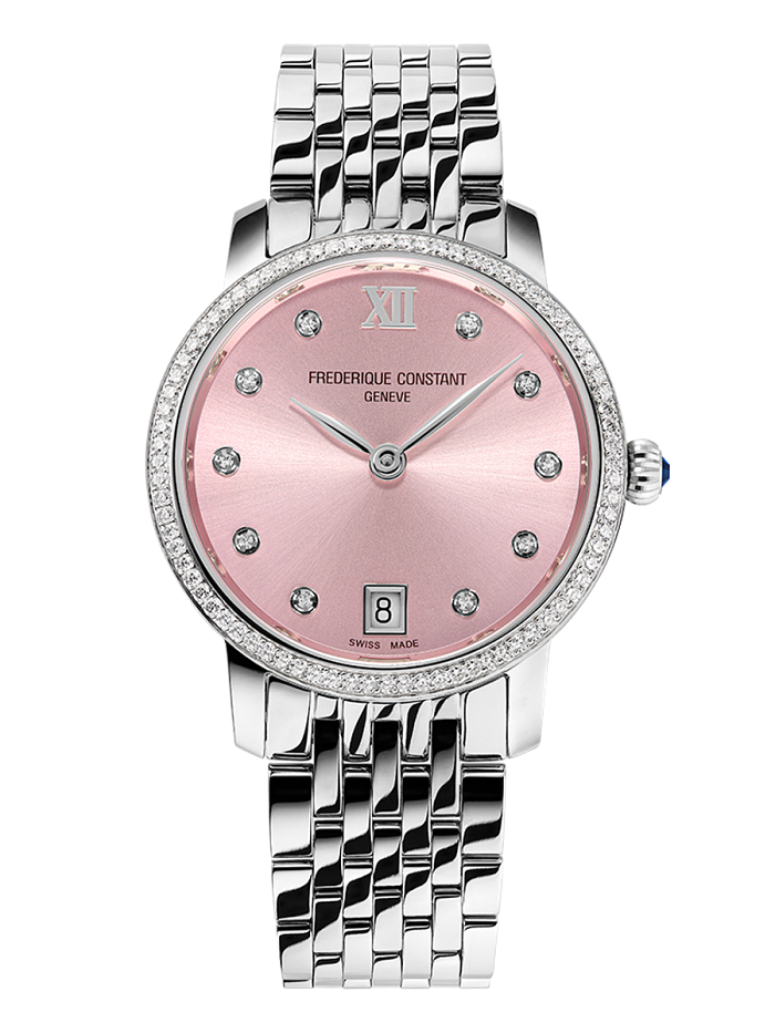 FREDERIQUE CONSTANT CLASSICS SLIMLINE LADIES PINK DIAL