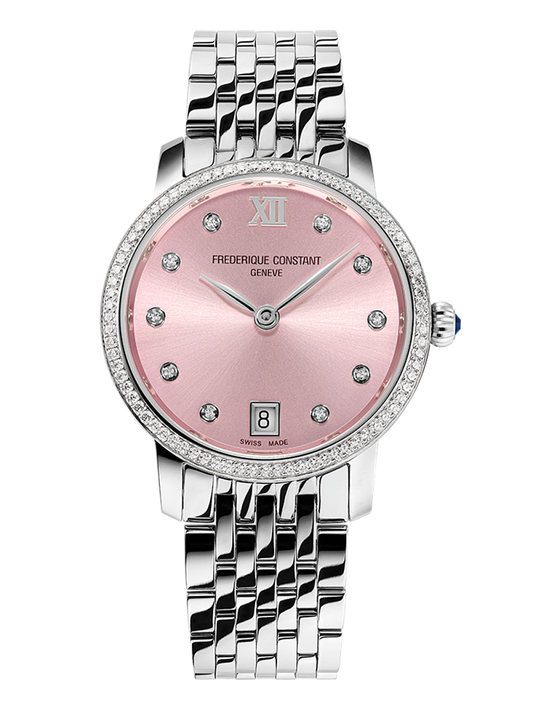 FREDERIQUE CONSTANT CLASSICS SLIMLINE LADIES PINK DIAL