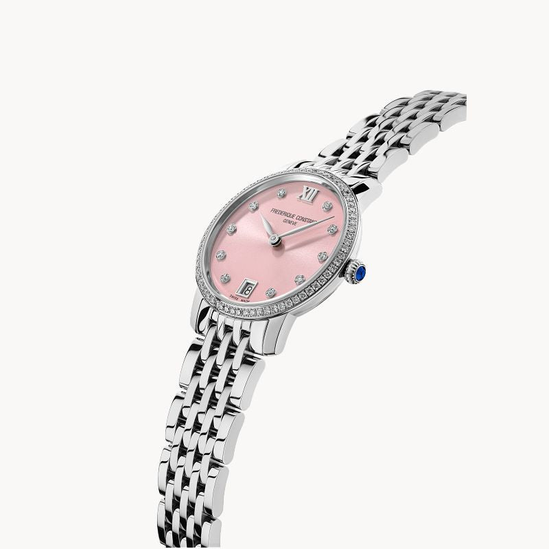 FREDERIQUE CONSTANT CLASSICS SLIMLINE LADIES PINK DIAL | Frederique Constant | Luby 