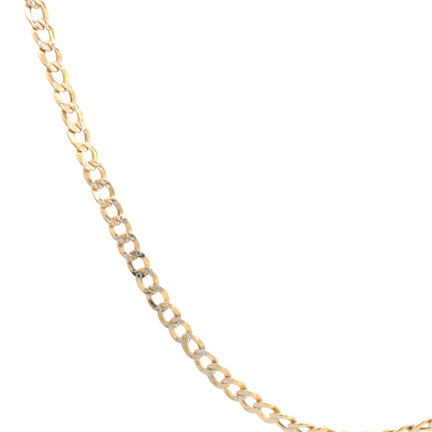 14K Gold Cuban Curb White Pave Chain | Luby Gold Collection | Luby 