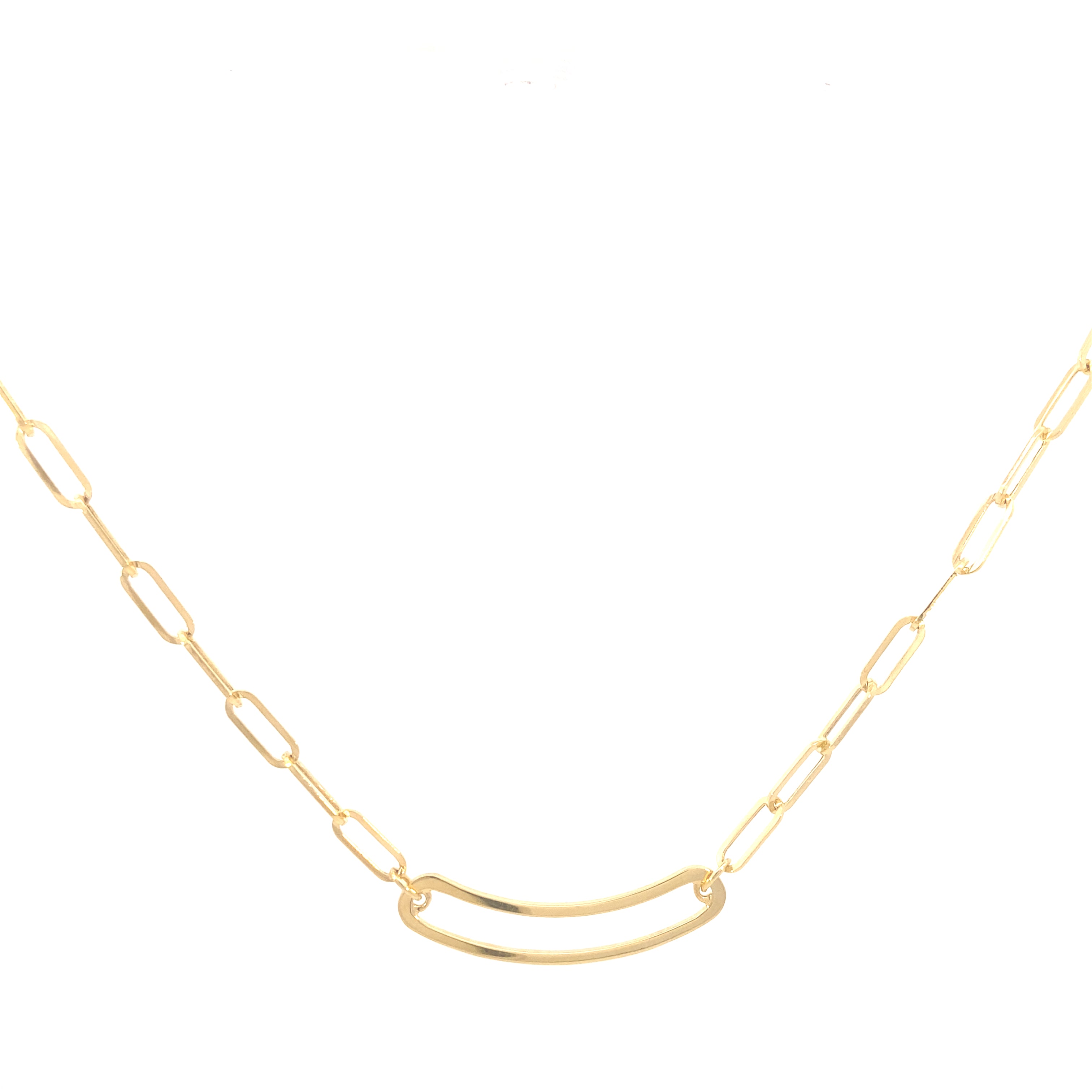 14K Solid Yellow Gold 3.80mm Paperclip Necklace - 16 Inch - 11VVFC