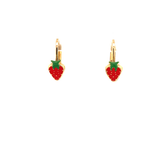 14k Gold Strawberry Earrings | Luby Gold Collection | Luby 