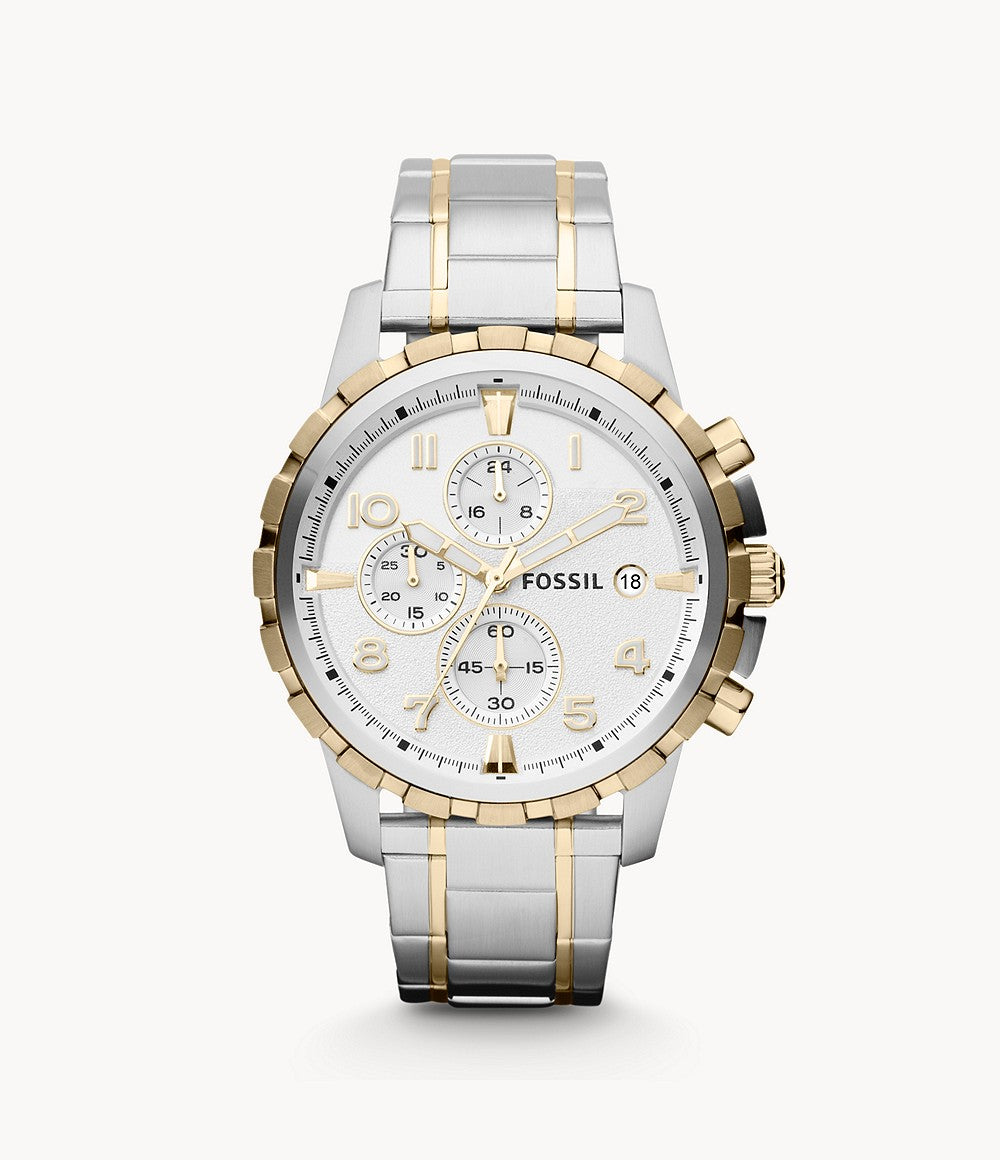 Dean Chronograph Watch (Silver/Gold) | Fossil | Luby 