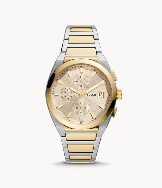 Everett Chronograph Two-Tone Stainless Steel Watch | Fossil | Luby 