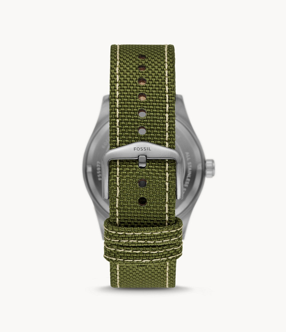 Defender Solar-Powered Olive Nylon Watch | Fossil | Luby 
