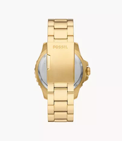 Fossil Blue GMT Gold-Tone Stainless Steel Watch | Fossil | Luby 