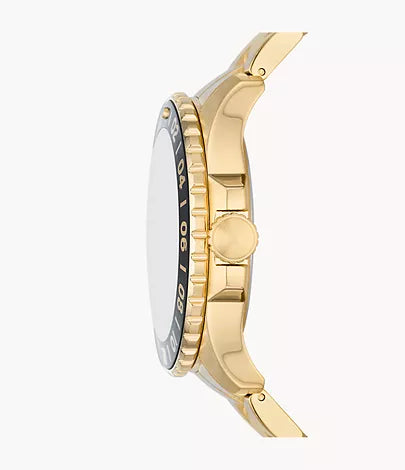 Fossil Blue GMT Gold-Tone Stainless Steel Watch | Fossil | Luby 