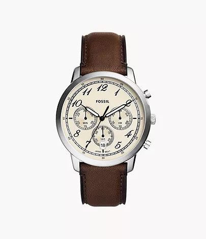 Neutra Chronograph Brown Leather Watch | Fossil | Luby 