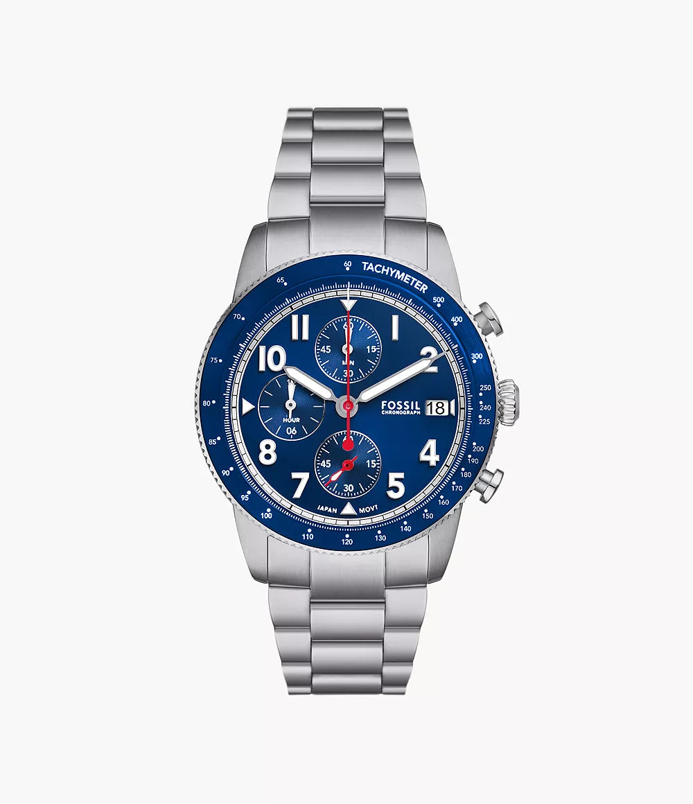 Sport Tourer Chronograph Stainless Steel Watch | Fossil | Luby 