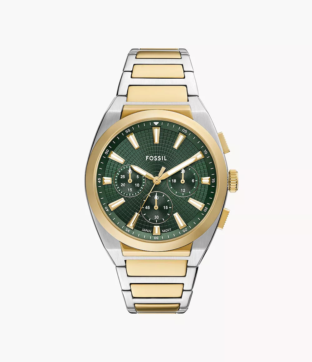 Everett Chronograph Two-Tone Stainless Steel Watch | Fossil | Luby 