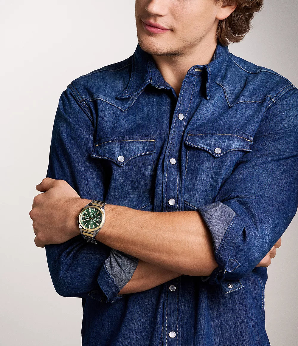 Everett Chronograph Two-Tone Stainless Steel Watch | Fossil | Luby 