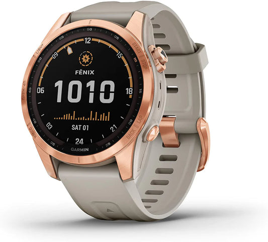 Fēnix® 7S – Solar Edition Rose Gold with Light Sand Band | Garmin | Luby 