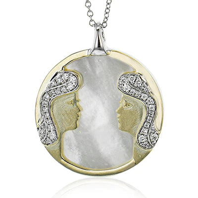 Zeghani 14K Diamond Zodiac Sign Constellation Pendant - Gemini