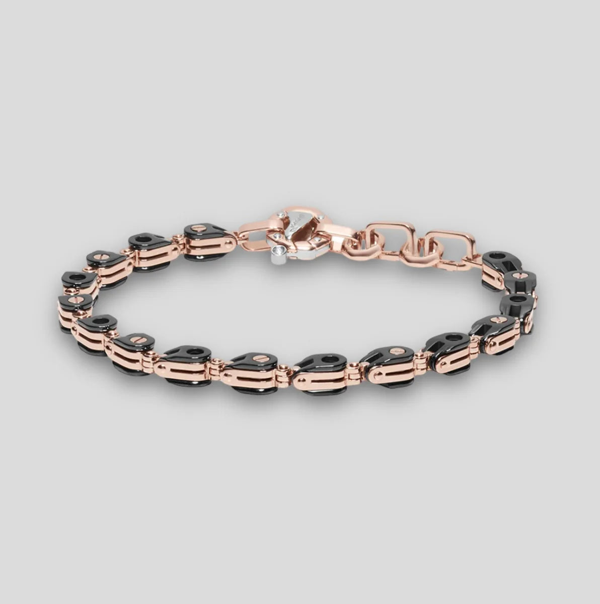 Luxury men's bracelet 18K Rose Gold & Black Ceramic Baraka | Baraka | Luby 