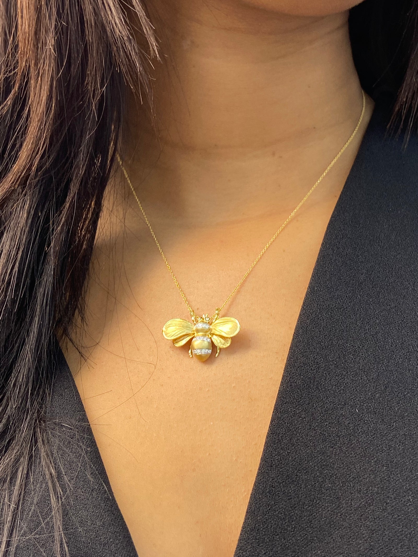 Simon G Monarch Bee Necklace with Diamonds | Simon G | Luby 