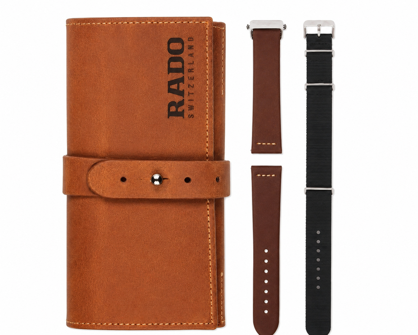X Captain Cook Leather Pouch Set 42mm Blue and Camel Strap