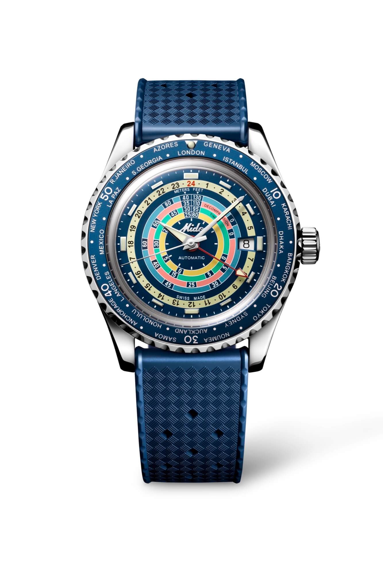 Ocean Star Decompression Wordltimer Blue | Mido | Luby 
