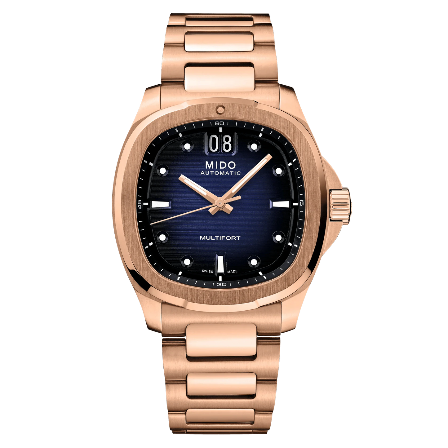 Multifort TV Big Date Rose Gold-  Blue Dial