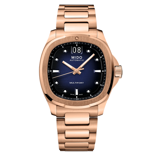 Multifort TV Big Date Rose Gold-  Blue Dial