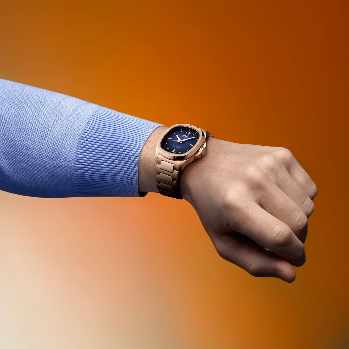 Multifort TV Big Date Rose Gold-  Blue Dial