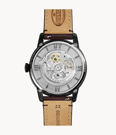 Townsman Automatic Dark Brown Leather Watch | Fossil | Luby 