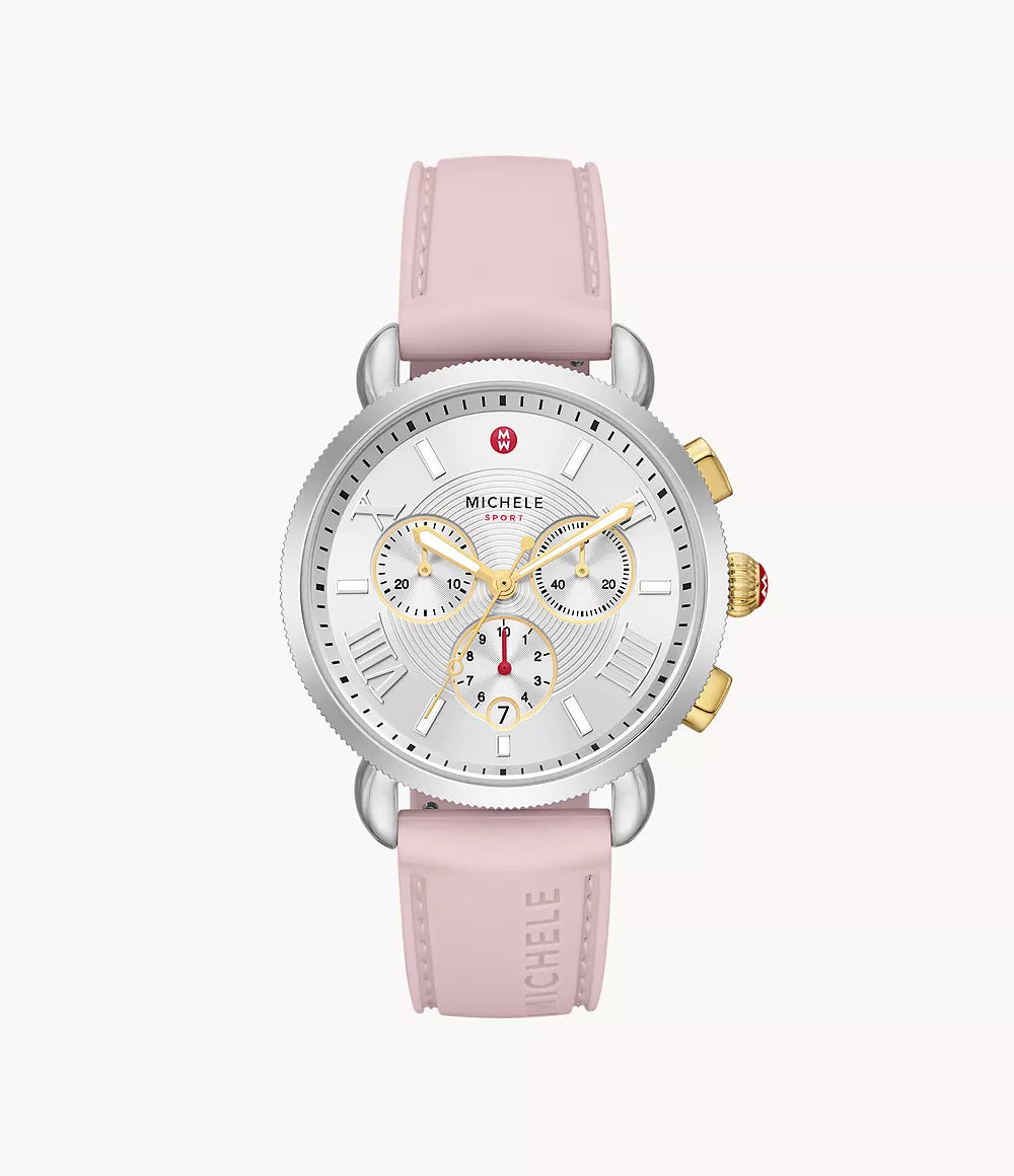 Sporty Sport Sail Two-Tone Peony Silicone Watch | Michele | Luby 