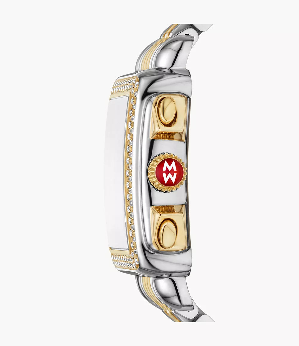 Deco Two-Tone 18K Gold-Plated Diamond Watch | Michele | Luby 