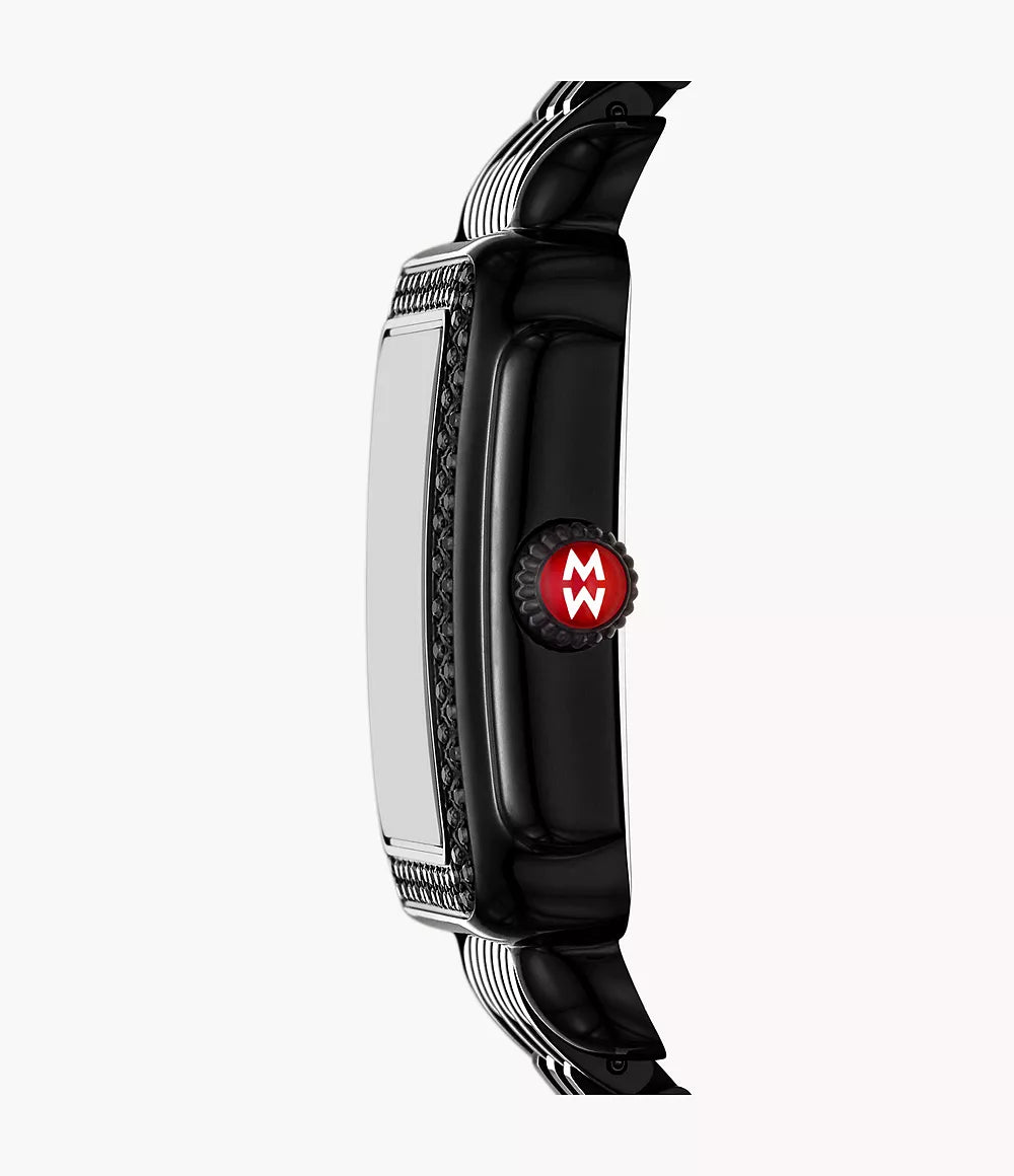 Deco Madison Mid Noir Stainless Steel Diamond Watch | Michele | Luby 