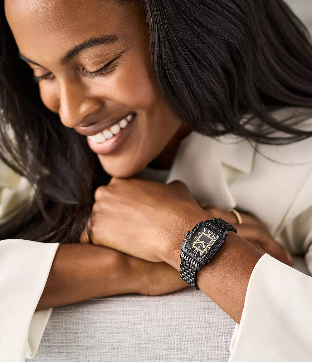 Deco Madison Mid Noir Stainless Steel Diamond Watch | Michele | Luby 