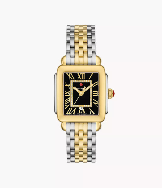 Deco Madison Mid Two-Tone 18K Gold-Plated Diamond Watch