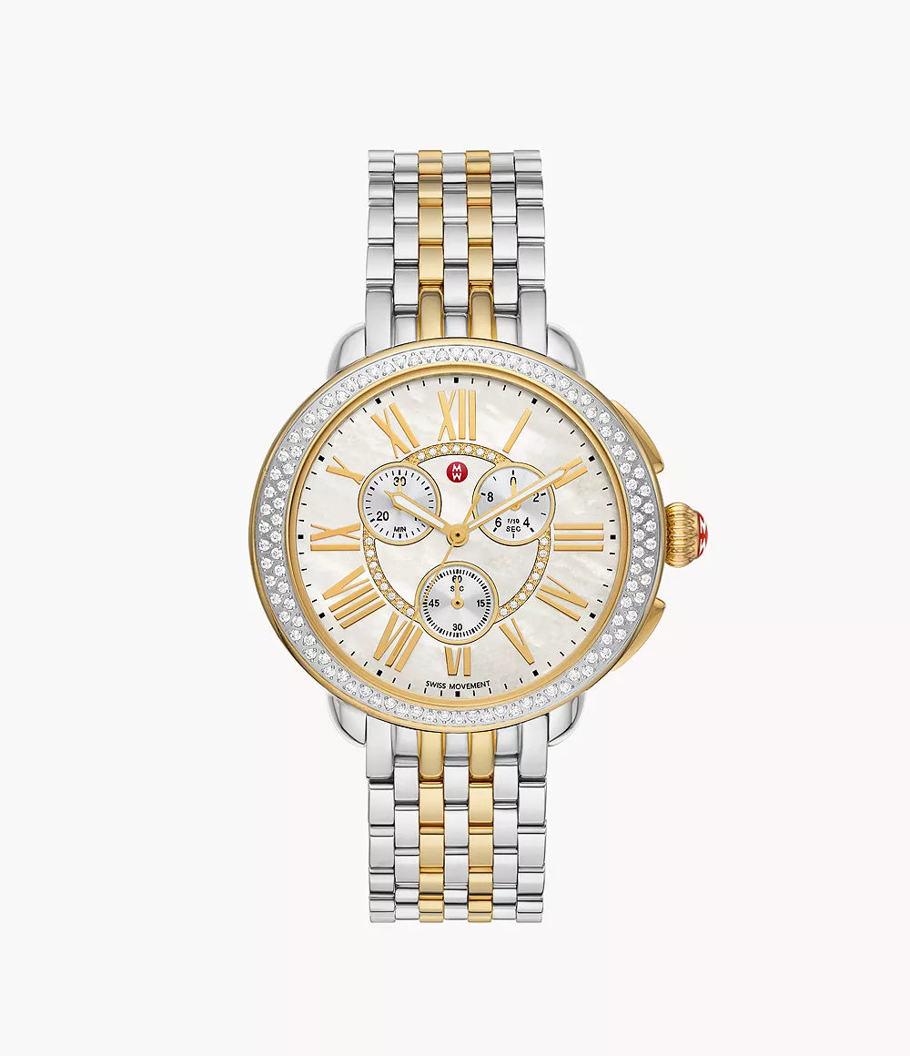 Serein Two-Tone 18K Gold-Plated Diamond Watch | Michele | Luby 