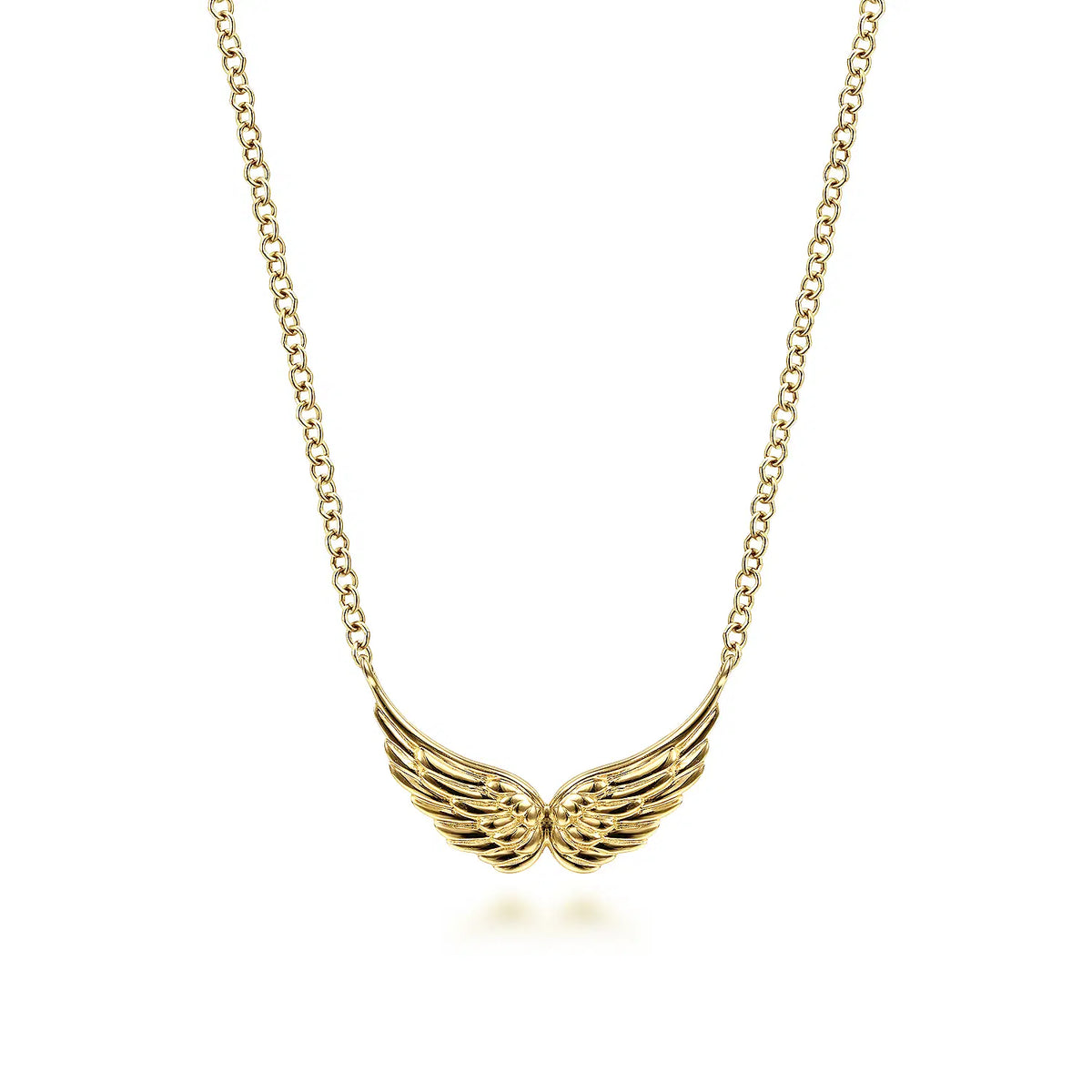 14K Yellow Gold Angel Wings Necklace | Gabriel & Co. | Luby 