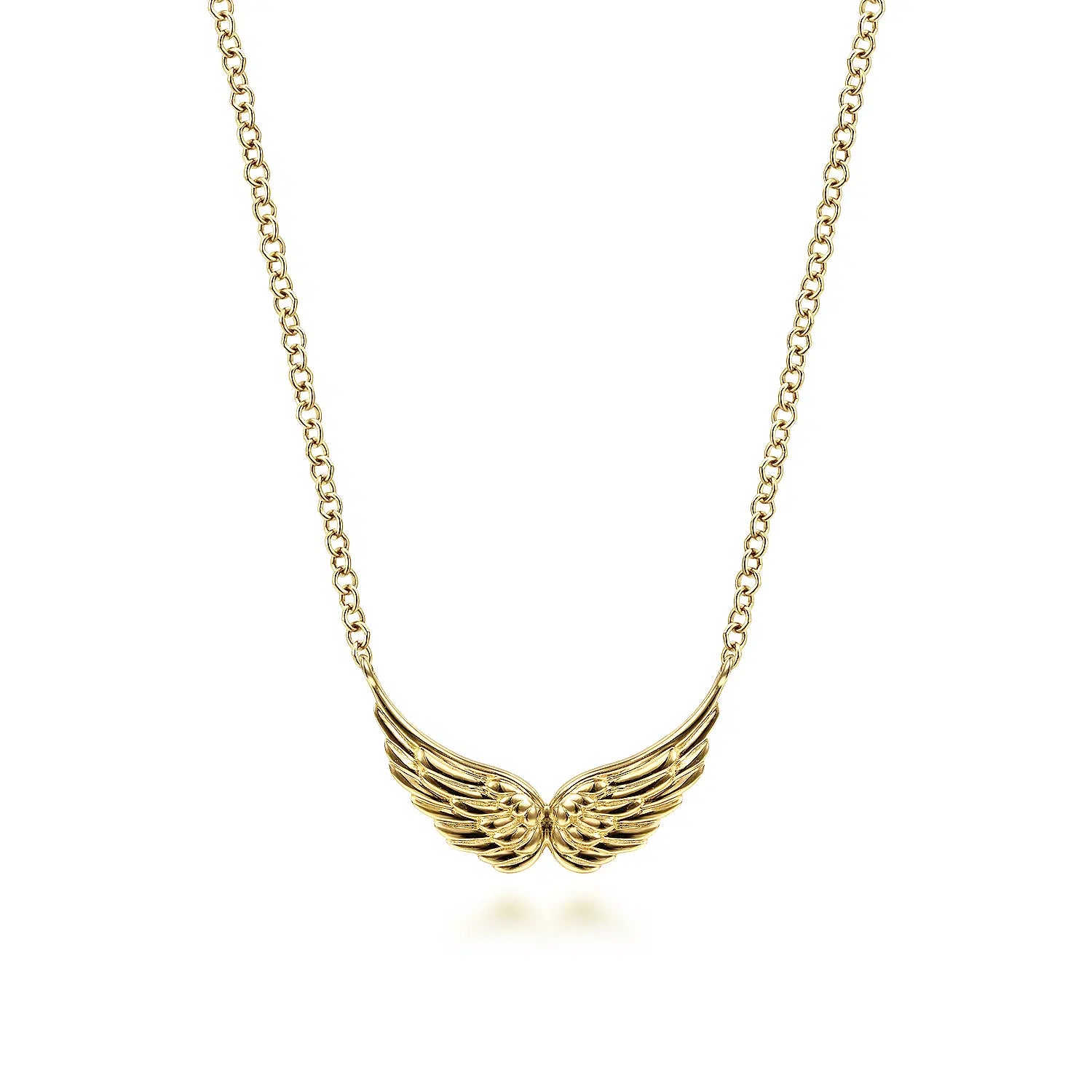 14K Yellow Gold Angel Wings Necklace | Gabriel & Co. | Luby 