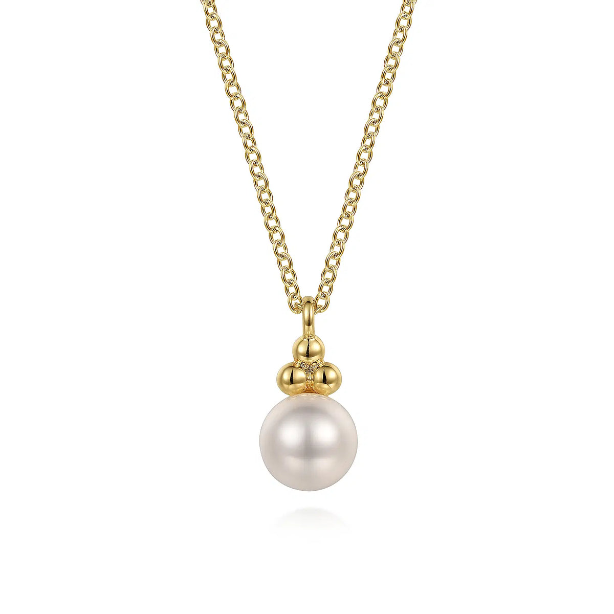 14K Yellow Gold Pearl Bujukan Drop Pendant Necklace | Gabriel & Co. | Luby 