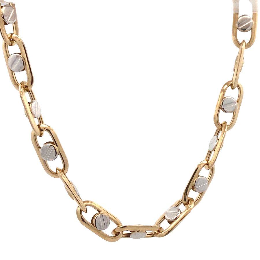 14K Gold Screw Accent Necklace