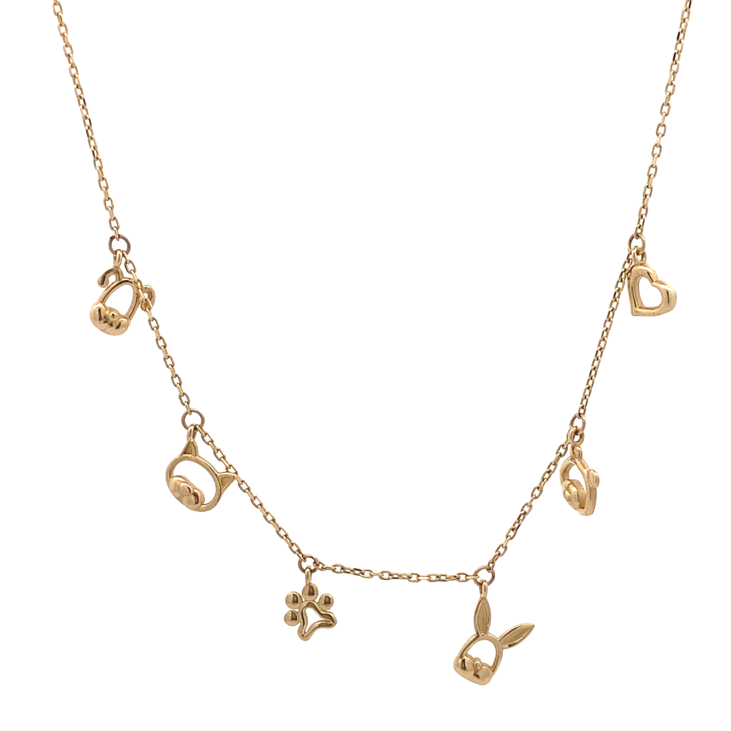 14K Gold Baby Necklace With Charms