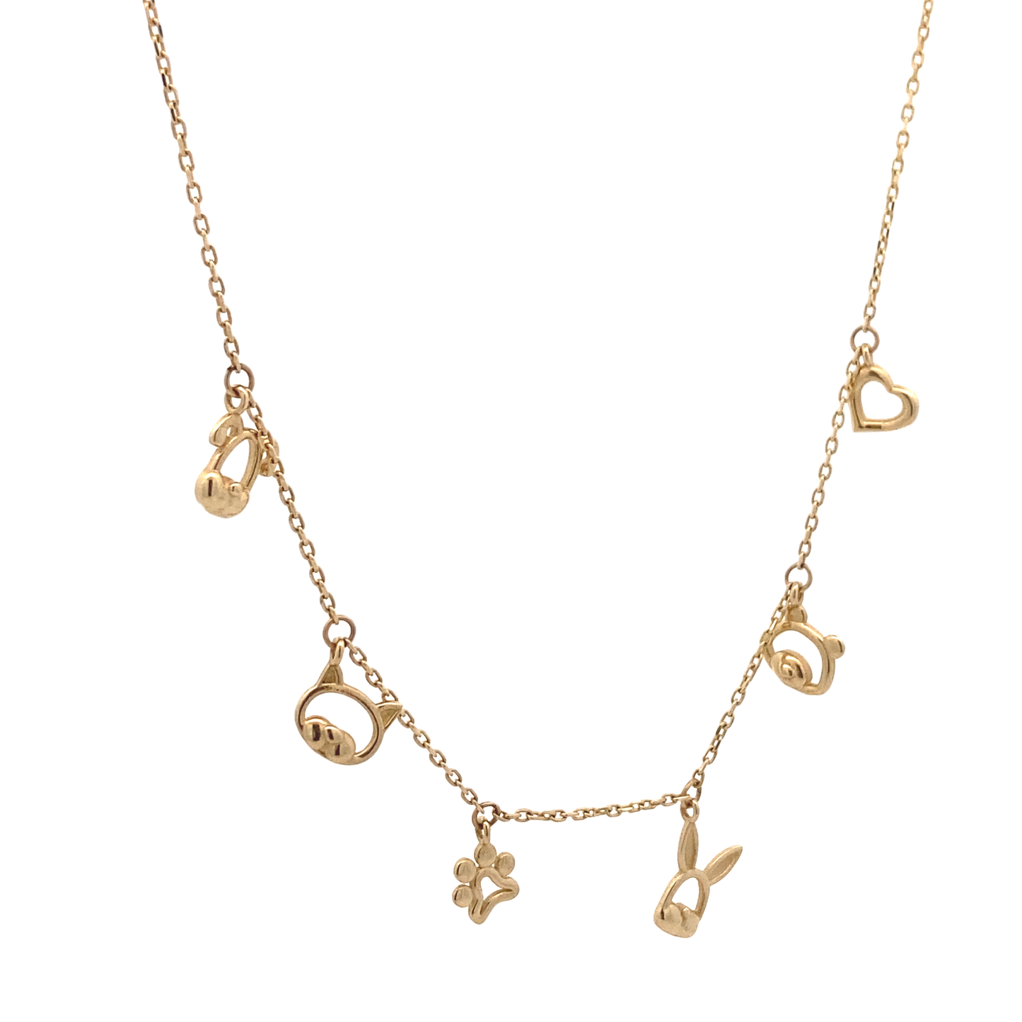 14K Gold Baby Necklace With Charms