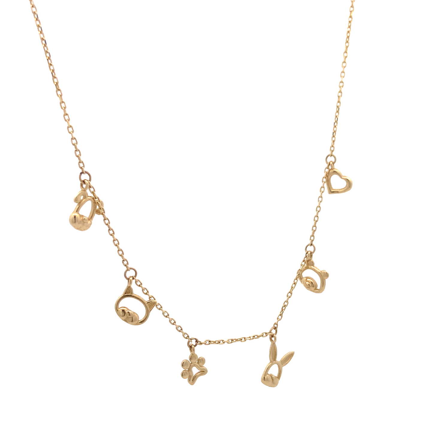 14K Gold Baby Necklace With Charms