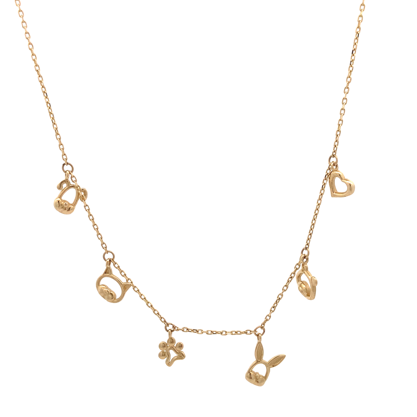 14K Gold Baby Necklace With Charms