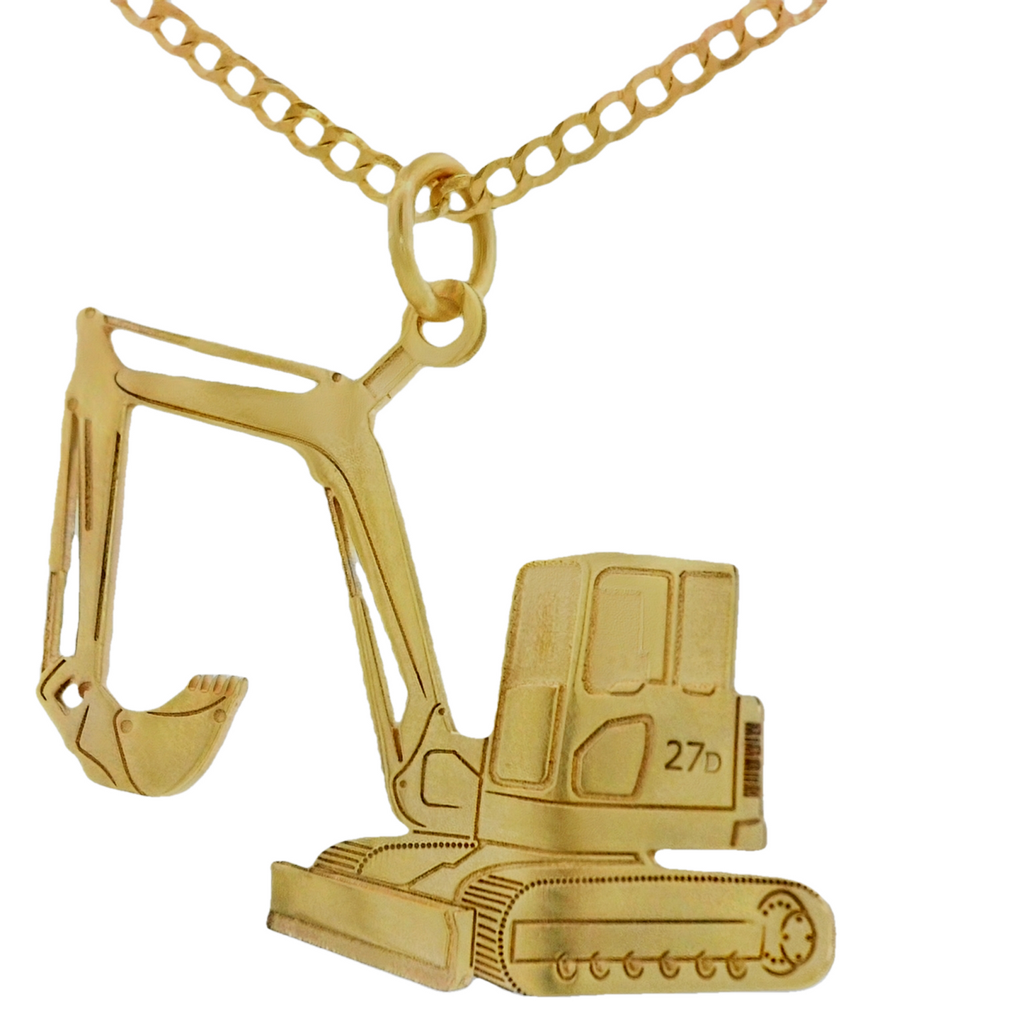 14K Gold Excavator Pendant