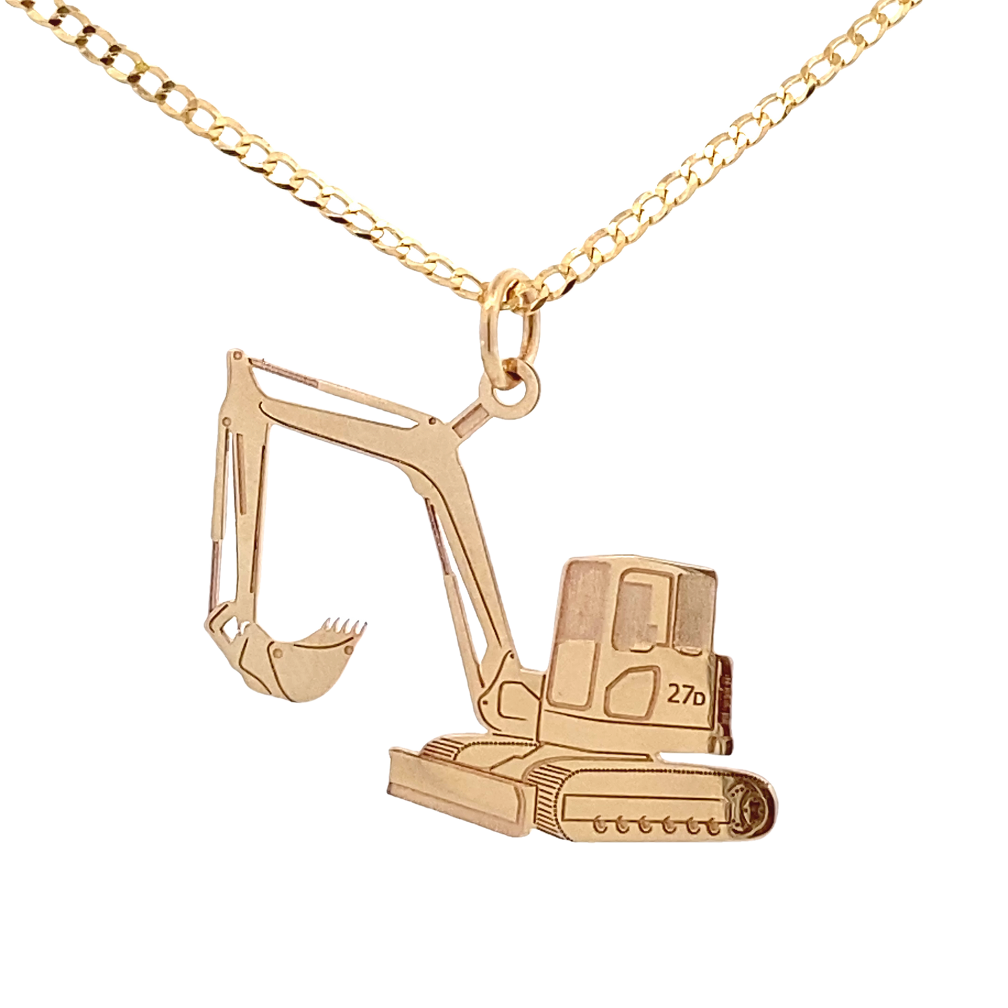 14K Gold Excavator Pendant