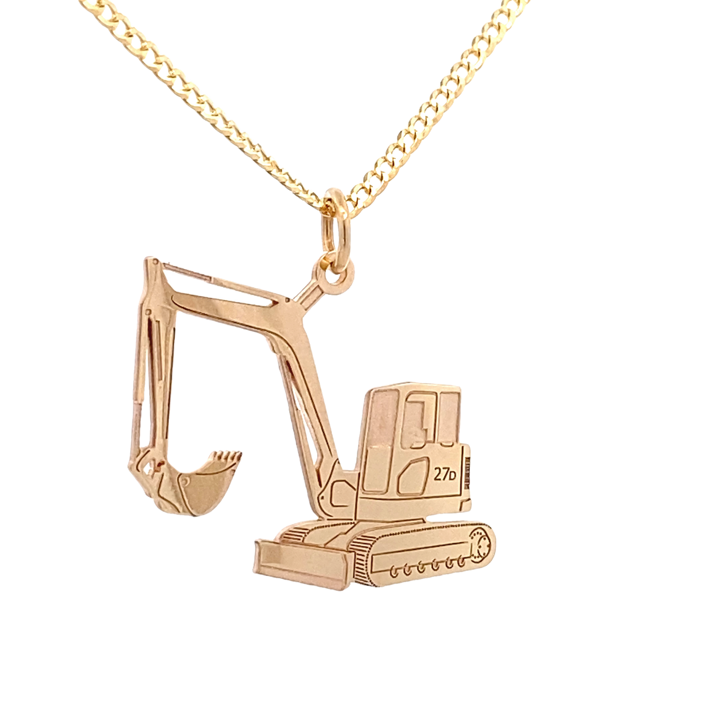 14K Gold Excavator Pendant