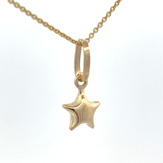 14K Gold Puff Mini Star Pendant