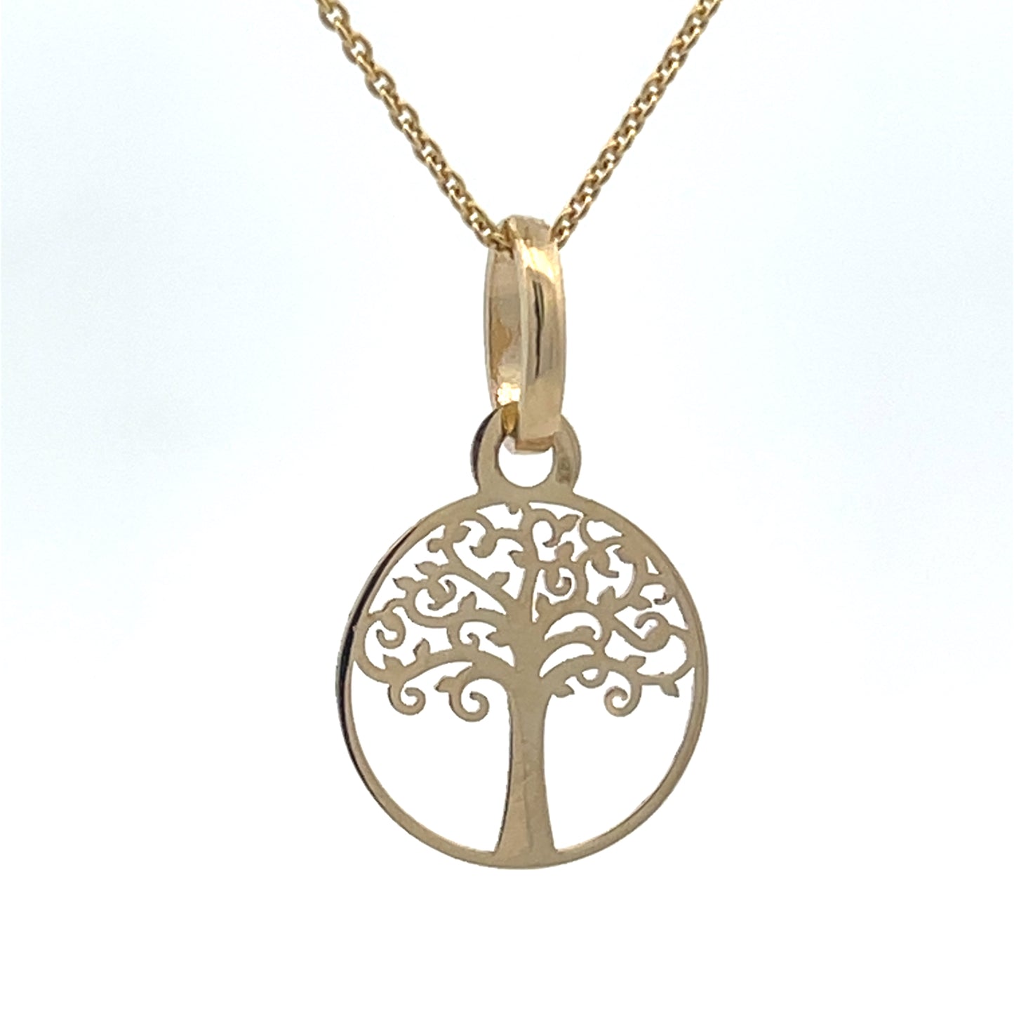 14K Gold Flat Tree if Life Pendant