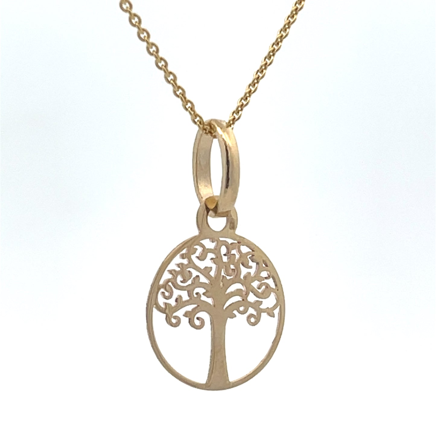 14K Gold Flat Tree if Life Pendant