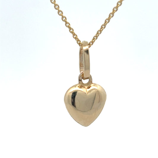 14k Gold Puff Heart Pendant