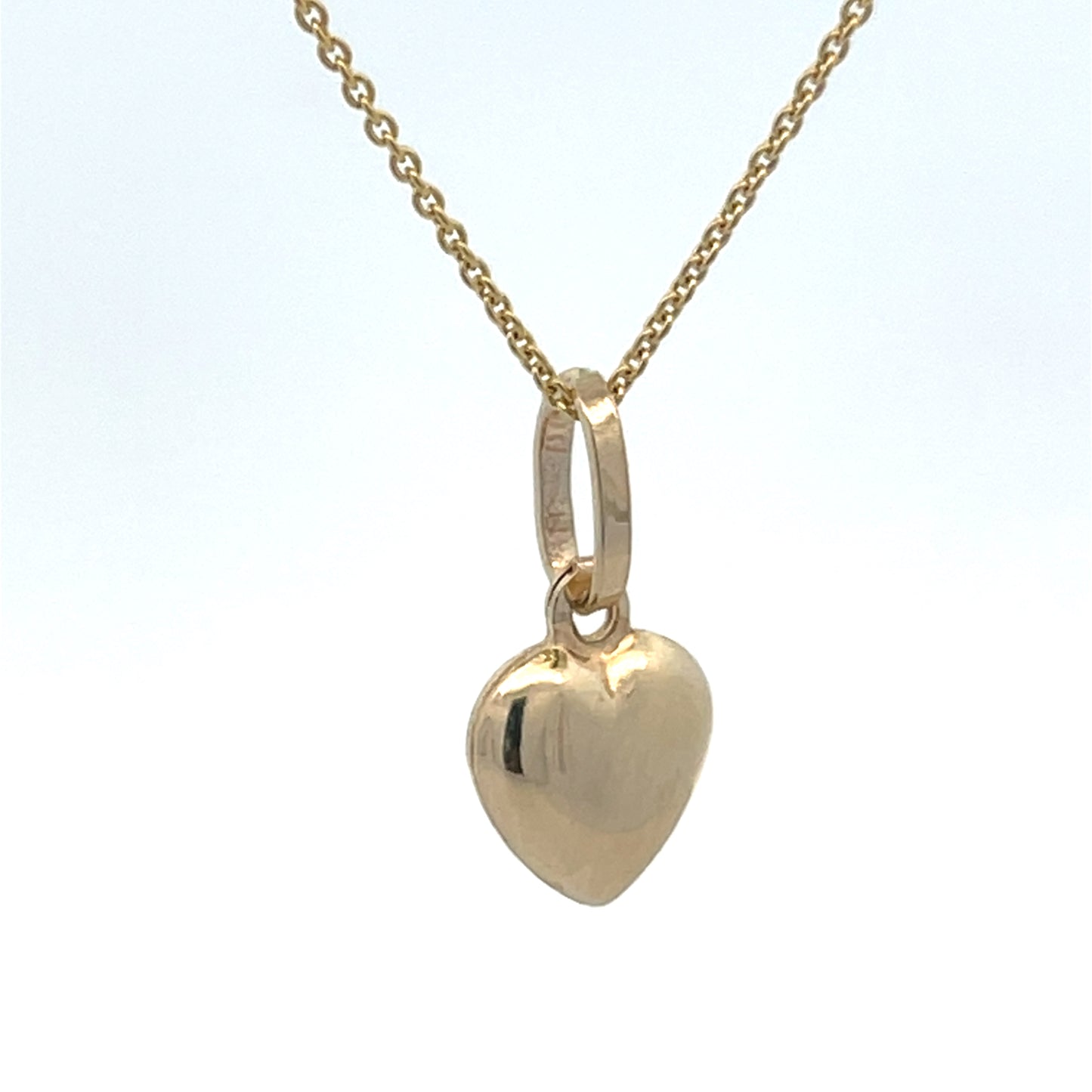 14k Gold Puff Heart Pendant